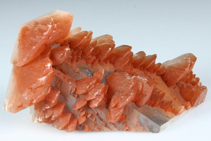 Hematite Pagoda Calcite on Scalenohedral Calcite - Fluorescent! #185647